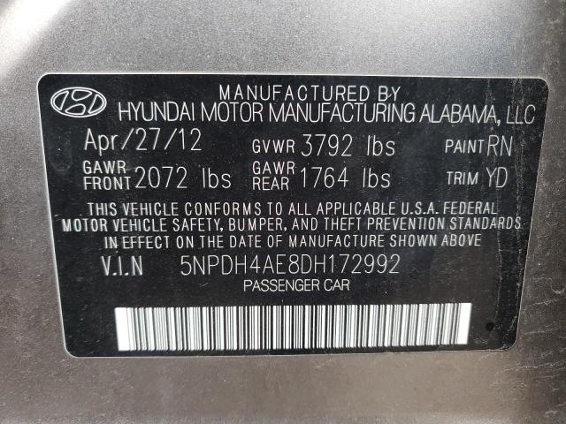 Photo 9 VIN: 5NPDH4AE8DH172992 - HYUNDAI ELANTRA 