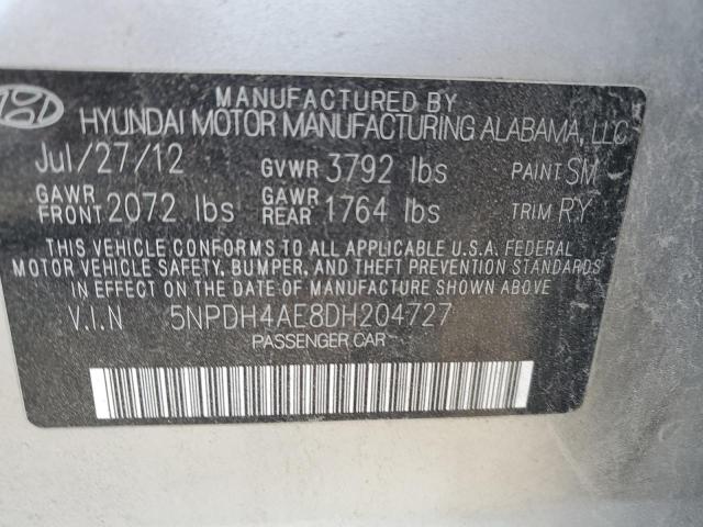 Photo 11 VIN: 5NPDH4AE8DH204727 - HYUNDAI ELANTRA GL 