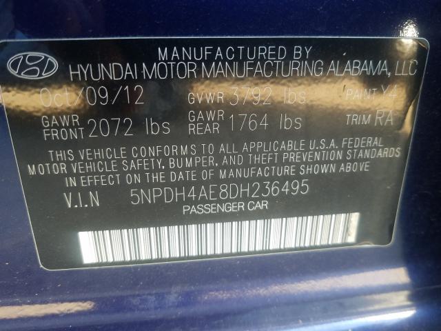 Photo 9 VIN: 5NPDH4AE8DH236495 - HYUNDAI ELANTRA GL 