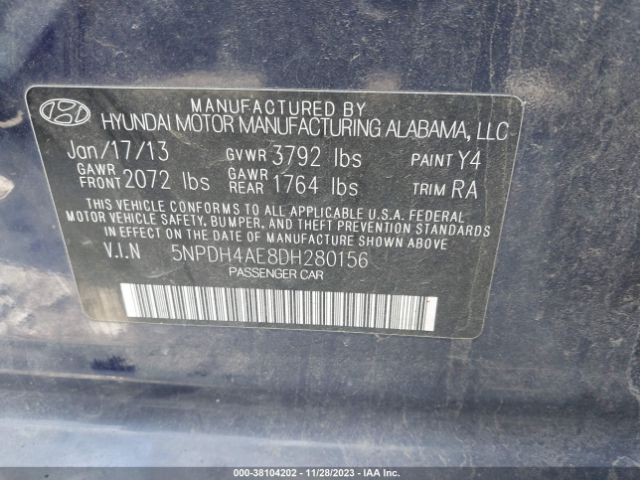 Photo 8 VIN: 5NPDH4AE8DH280156 - HYUNDAI ELANTRA 