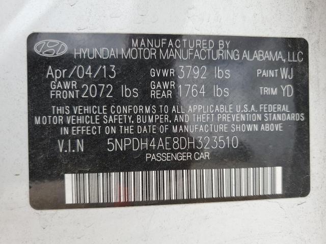 Photo 9 VIN: 5NPDH4AE8DH323510 - HYUNDAI ELANTRA GL 