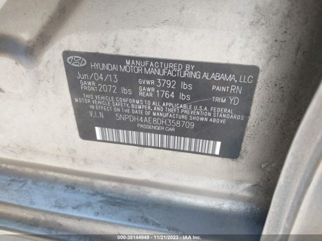 Photo 8 VIN: 5NPDH4AE8DH358709 - HYUNDAI ELANTRA 