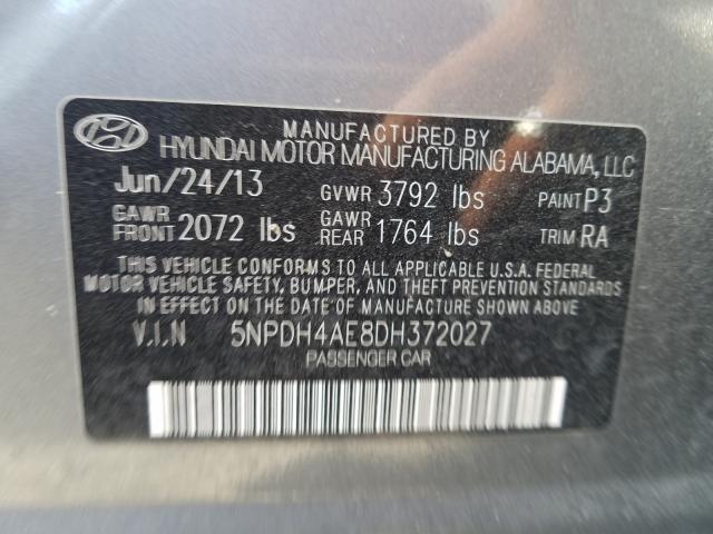 Photo 9 VIN: 5NPDH4AE8DH372027 - HYUNDAI ELANTRA GL 