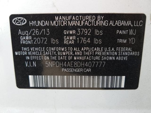 Photo 9 VIN: 5NPDH4AE8DH407777 - HYUNDAI ELANTRA GL 