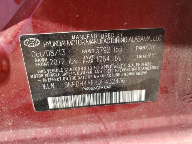 Photo 9 VIN: 5NPDH4AE8DH432436 - HYUNDAI ELANTRA GL 