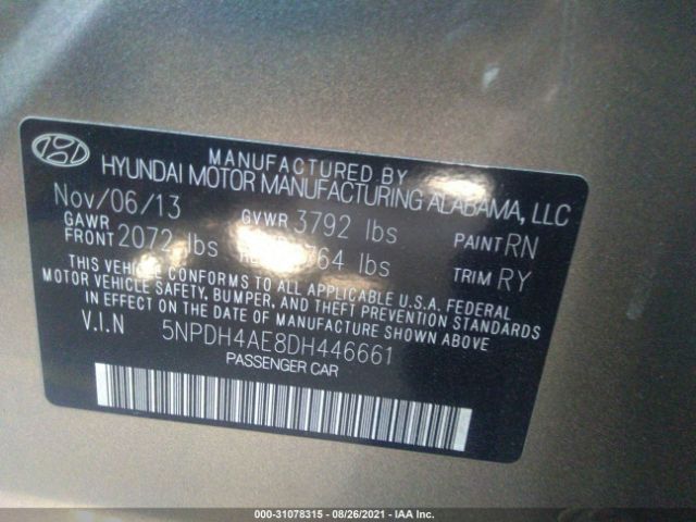 Photo 8 VIN: 5NPDH4AE8DH446661 - HYUNDAI ELANTRA 