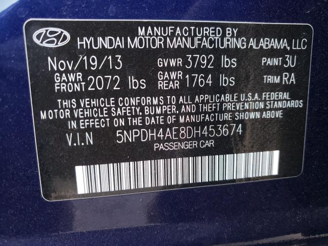 Photo 9 VIN: 5NPDH4AE8DH453674 - HYUNDAI ELANTRA GL 