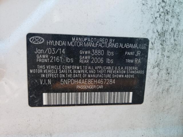 Photo 9 VIN: 5NPDH4AE8EH467284 - HYUNDAI ELANTRA SE 