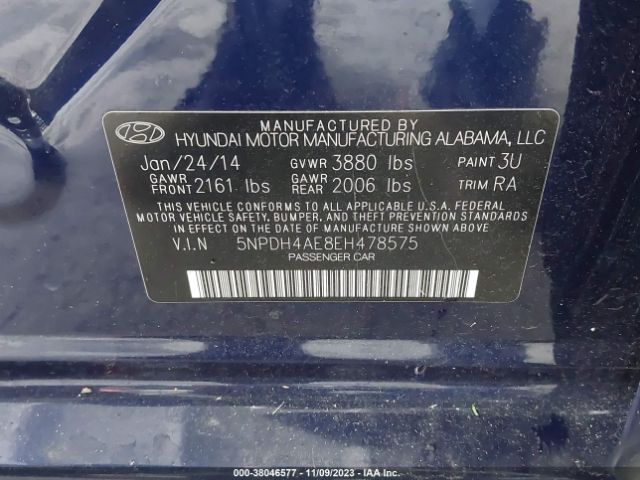 Photo 8 VIN: 5NPDH4AE8EH478575 - HYUNDAI ELANTRA 