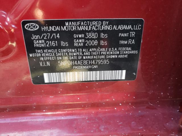 Photo 9 VIN: 5NPDH4AE8EH479595 - HYUNDAI ELANTRA SE 