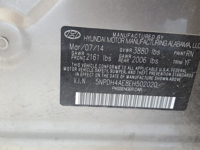 Photo 9 VIN: 5NPDH4AE8EH502020 - HYUNDAI ELANTRA SE 