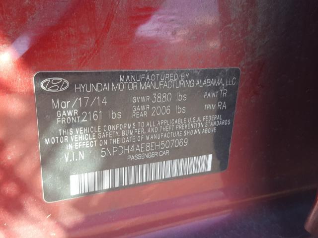 Photo 9 VIN: 5NPDH4AE8EH507069 - HYUNDAI ELANTRA 