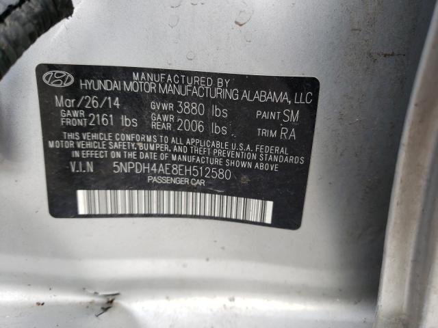 Photo 9 VIN: 5NPDH4AE8EH512580 - HYUNDAI ELANTRA SE 