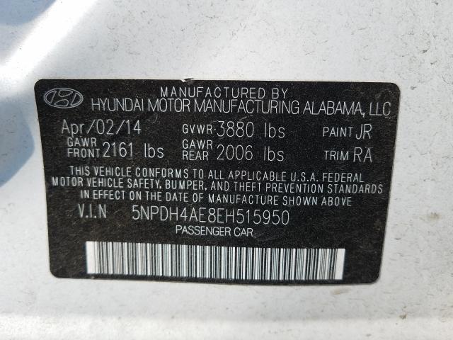 Photo 9 VIN: 5NPDH4AE8EH515950 - HYUNDAI ELANTRA SE 