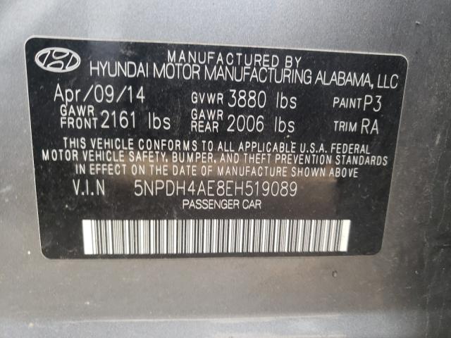 Photo 9 VIN: 5NPDH4AE8EH519089 - HYUNDAI ELANTRA SE 