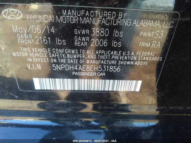 Photo 8 VIN: 5NPDH4AE8EH531856 - HYUNDAI ELANTRA 