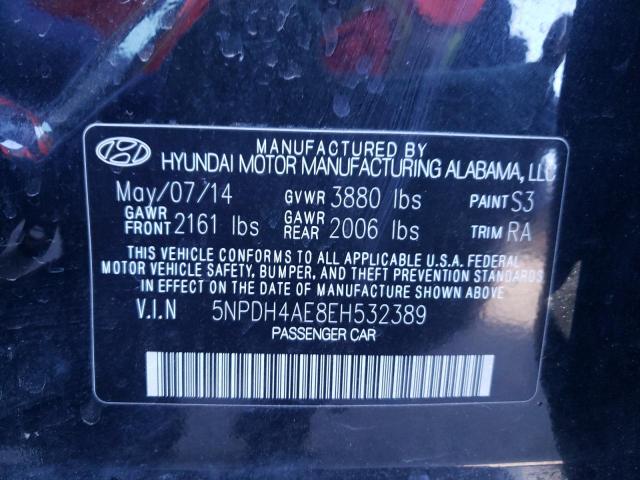 Photo 9 VIN: 5NPDH4AE8EH532389 - HYUNDAI ELANTRA SE 