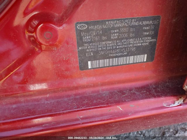 Photo 8 VIN: 5NPDH4AE8EH533798 - HYUNDAI ELANTRA 