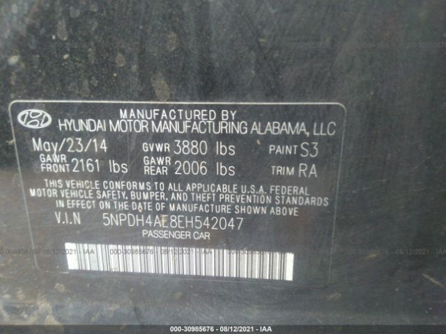 Photo 8 VIN: 5NPDH4AE8EH542047 - HYUNDAI ELANTRA 