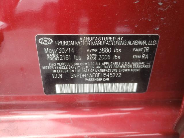 Photo 9 VIN: 5NPDH4AE8EH545272 - HYUNDAI ELANTRA SE 