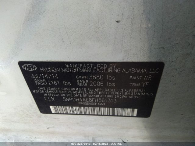 Photo 8 VIN: 5NPDH4AE8FH561313 - HYUNDAI ELANTRA 