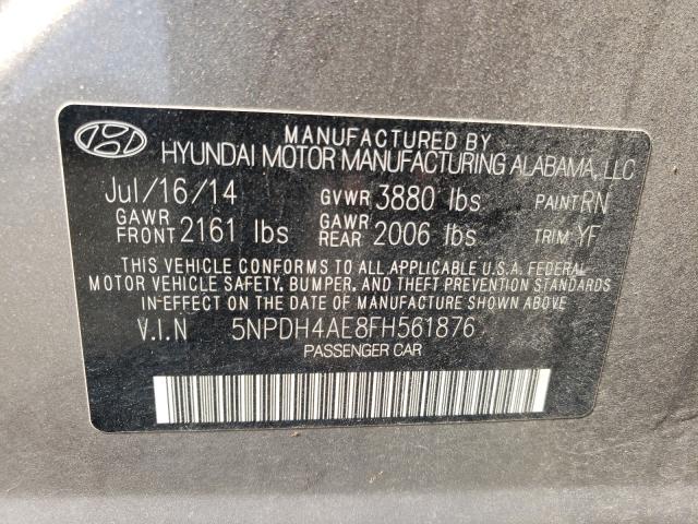 Photo 9 VIN: 5NPDH4AE8FH561876 - HYUNDAI ELANTRA SE 