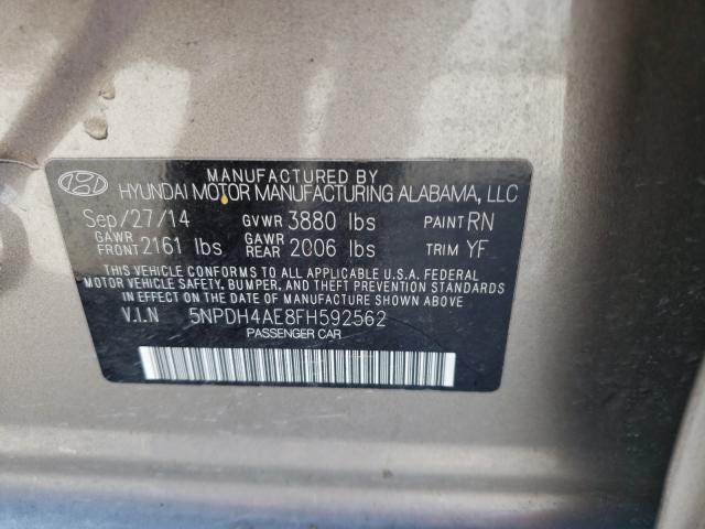 Photo 9 VIN: 5NPDH4AE8FH592562 - HYUNDAI ELANTRA SE 