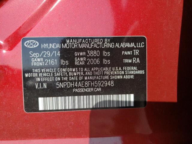 Photo 11 VIN: 5NPDH4AE8FH592948 - HYUNDAI ELANTRA SE 