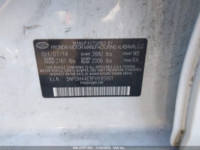 Photo 8 VIN: 5NPDH4AE8FH595901 - HYUNDAI ELANTRA 