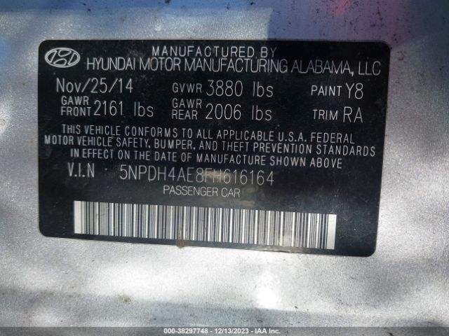 Photo 8 VIN: 5NPDH4AE8FH616164 - HYUNDAI ELANTRA 