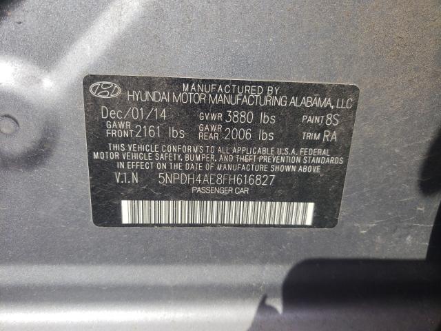 Photo 9 VIN: 5NPDH4AE8FH616827 - HYUNDAI ELANTRA 