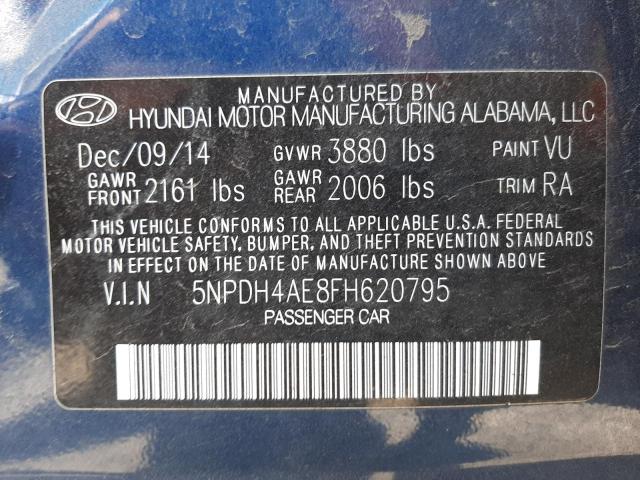 Photo 9 VIN: 5NPDH4AE8FH620795 - HYUNDAI ELANTRA SE 