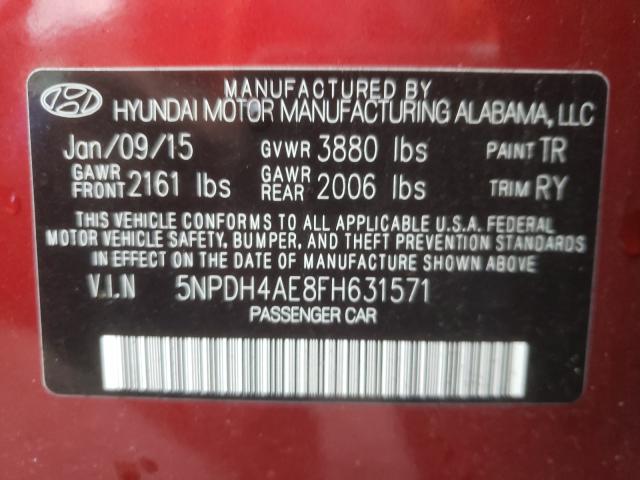 Photo 9 VIN: 5NPDH4AE8FH631571 - HYUNDAI ELANTRA 