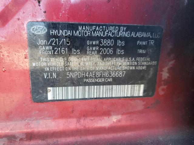 Photo 11 VIN: 5NPDH4AE8FH636687 - HYUNDAI ELANTRA 