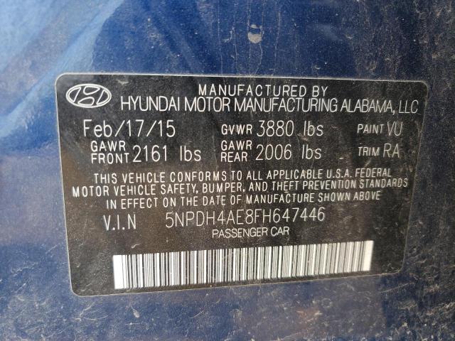 Photo 11 VIN: 5NPDH4AE8FH647446 - HYUNDAI ELANTRA 4D 