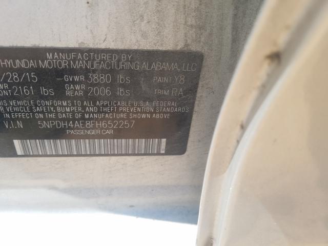 Photo 9 VIN: 5NPDH4AE8FH652257 - HYUNDAI ELANTRA SE 