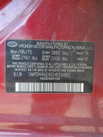 Photo 11 VIN: 5NPDH4AE8GH655483 - HYUNDAI ELANTRA 