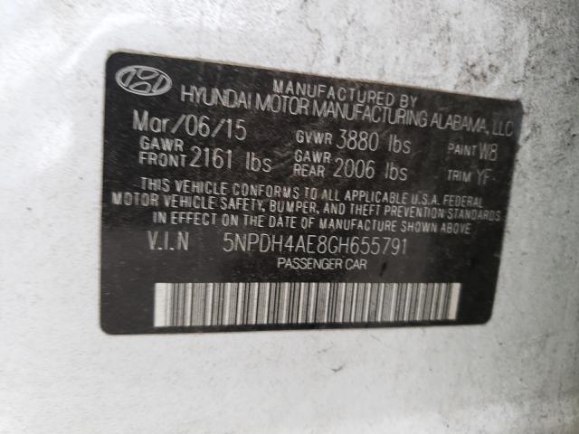 Photo 9 VIN: 5NPDH4AE8GH655791 - HYUNDAI ELANTRA SE 