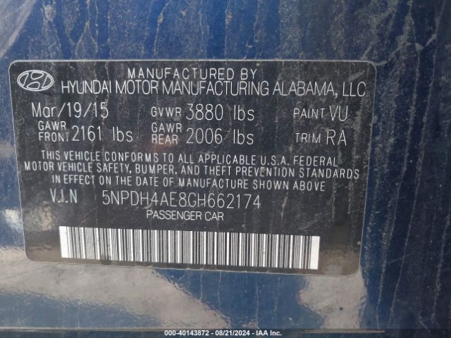 Photo 8 VIN: 5NPDH4AE8GH662174 - HYUNDAI ELANTRA 