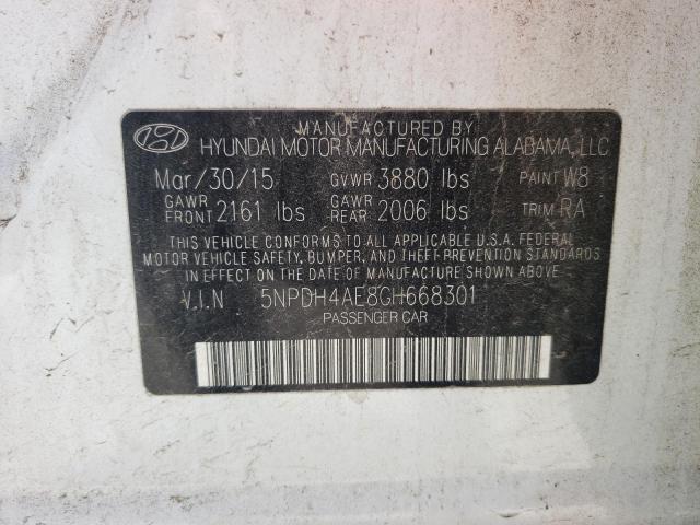 Photo 9 VIN: 5NPDH4AE8GH668301 - HYUNDAI ELANTRA SE 