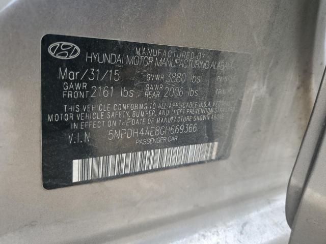 Photo 12 VIN: 5NPDH4AE8GH669366 - HYUNDAI ELANTRA 