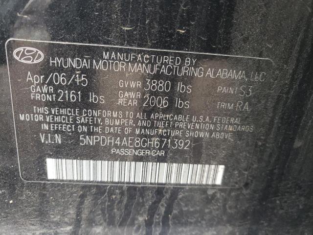 Photo 11 VIN: 5NPDH4AE8GH671392 - HYUNDAI ELANTRA 