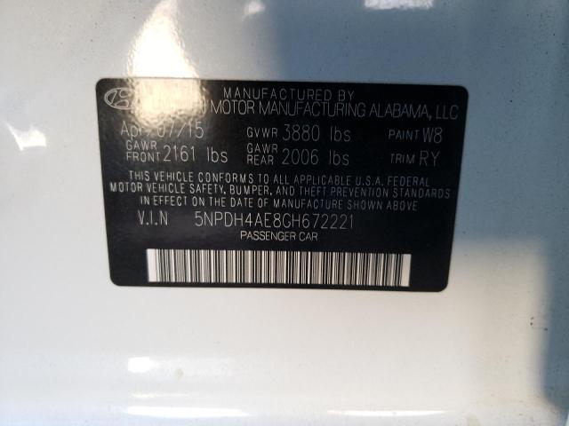 Photo 11 VIN: 5NPDH4AE8GH672221 - HYUNDAI ELANTRA 