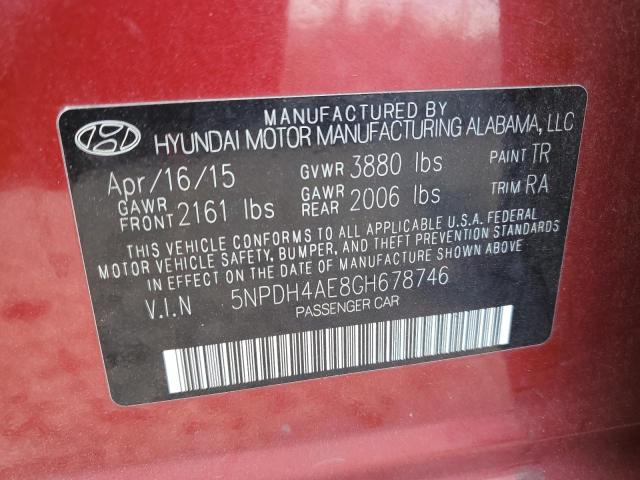 Photo 11 VIN: 5NPDH4AE8GH678746 - HYUNDAI ELANTRA SE 