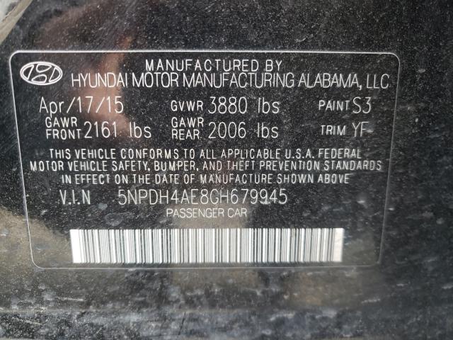 Photo 9 VIN: 5NPDH4AE8GH679945 - HYUNDAI ELANTRA SE 