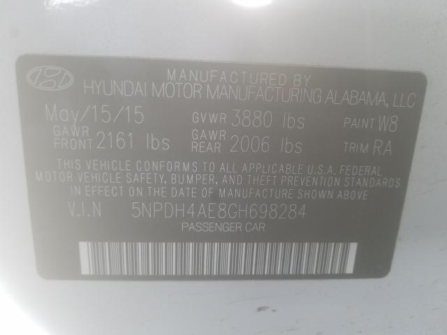 Photo 9 VIN: 5NPDH4AE8GH698284 - HYUNDAI ELANTRA SE 