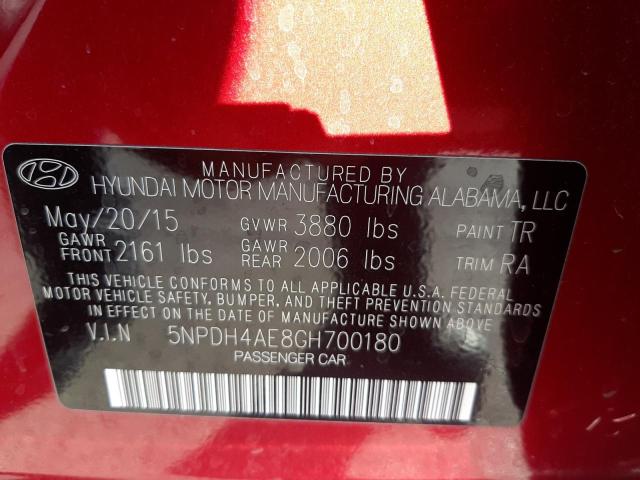 Photo 9 VIN: 5NPDH4AE8GH700180 - HYUNDAI ELANTRA SE 