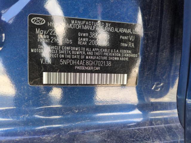 Photo 12 VIN: 5NPDH4AE8GH702138 - HYUNDAI ELANTRA SE 