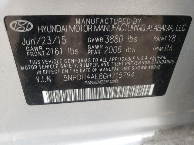 Photo 9 VIN: 5NPDH4AE8GH715794 - HYUNDAI ELANTRA SE 