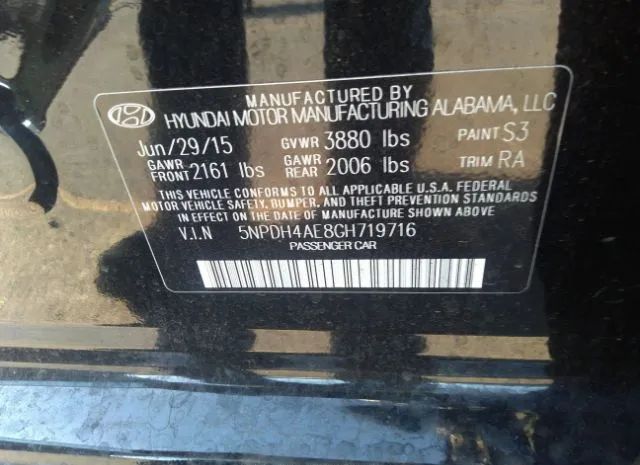 Photo 8 VIN: 5NPDH4AE8GH719716 - HYUNDAI ELANTRA 